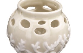 Lanterna ceramica traforata decori marinari con manico. DIA.10 H.9