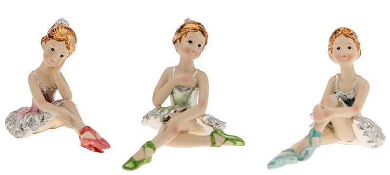 Ballerina resina con vestito colori metallizzati. Ass. 3 H 7