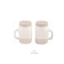 Sale e pepe porcellana con manico e tappo silicone. H 8