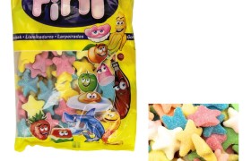 Caramelle gommose ricoperte di zucchero forma stelle colorate. KG 1 SENZA GLUTINE