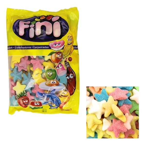 Caramelle gommose ricoperte di zucchero forma stelle colorate. KG 1 SENZA GLUTINE