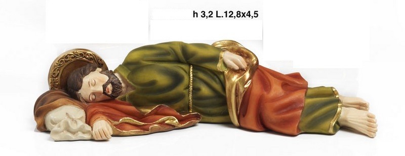 San Giuseppe dormiente in resina. CM 12.8x4.5 H 3.2