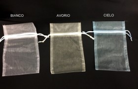 Sacchetto organza con tirante. CM 10x15 CONF.DA 10 PZ.