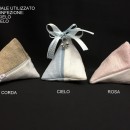 Sacchetto doppio tessuto grezzo forma piramide, con zip. Base 7x8