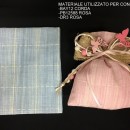 Sacchetto tessuto opaco con impuntura, rosa o azzurro. CM 11x14