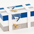 Scatola legno con decori marinari CM 18x9 H 10
