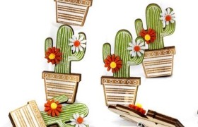 Molletta in legno forma cactus. CM 5