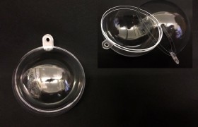 Set 5 pz sfera plastica apribile, con foro per essere appesa. Diam. 6