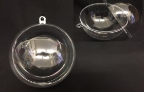 Set 5 pz sfera plastica apribile, con foro per essere appesa. Diam. 10