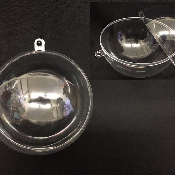 Set 5 pz sfera plastica apribile, con foro per essere appesa. Diam. 10