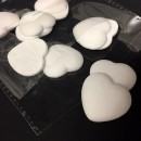 Set 12 cuori gessi lisci. CM 3x3