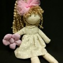 Bambola pezza con fiocco tulle. CM 22
