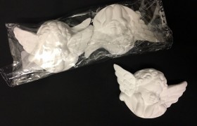 Set 4 angeli in gesso. CM 5.5x4