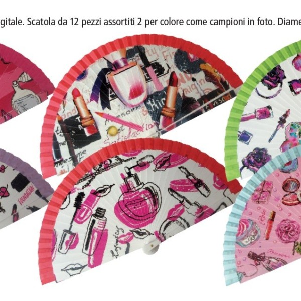 Ventagli in legno stampa digitale,assortiti come da foto.Diam.CM 42