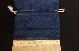 Sacchetto doppio tessuto tipo jeans. CM 10x15