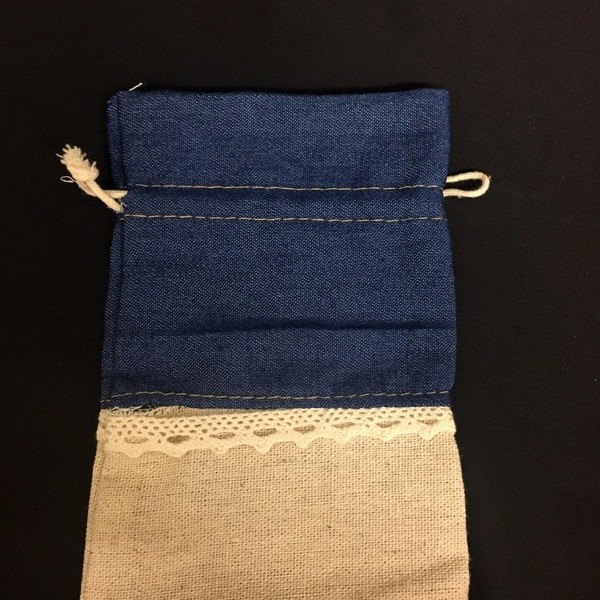 Sacchetto doppio tessuto tipo jeans. CM 10x15
