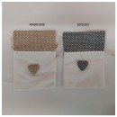 Sacchetto cotone e pois con applicazione cuore. CM 10.5x14