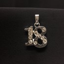 Ciondolo metallo 18° con strass. CM 2