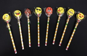 Matite in legno con gomma smile. Ass 8