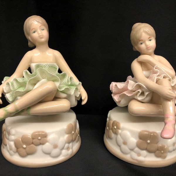 Carillon tondo porcellana con ballerina. Ass 2 H 14