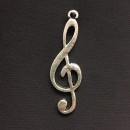 Ciondolo metallo zama, chiave di violino. CM 4.5