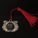 Corona alloro in ottone con bagno argento con lente ingrandimento e nappa. CM 4.5 (senza nappa) MADE IN ITALY