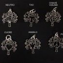 Ciondolo albero ottone bagno argento CM 4 MADE IN ITALY
