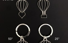 P/chiavi mongolfiera ottone bagno argento CM 8.5 MADE IN ITALY