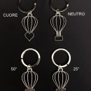 P/chiavi mongolfiera ottone bagno argento CM 8.5 MADE IN ITALY