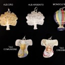 Ciondolo albero ottone bagno argento con lacca colorata. CM 4/5 MADE IN ITALY