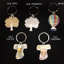 Portachiavi albero ottone bagno argento con lacca colorata. CM 8 MADE IN ITALY