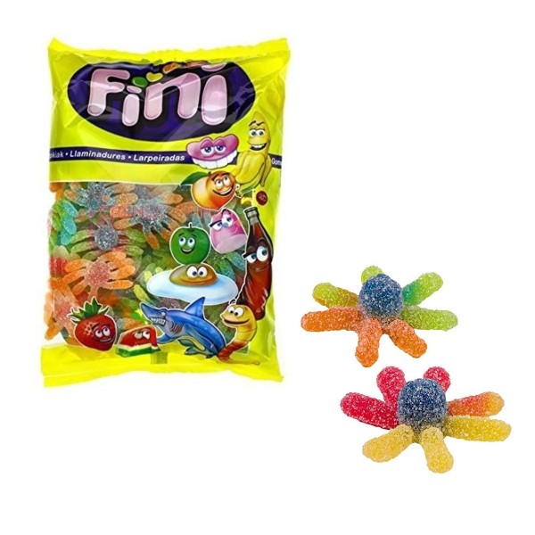 Caramelle gommose multicolor forma polipo ricoperte zucchero. KG 1 SENZA GLUTINE