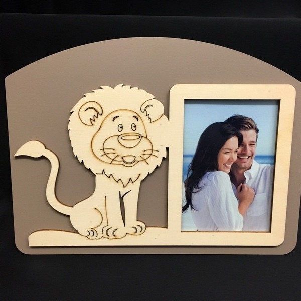 Portafoto con cornice legno, CM 20x15 con scatola