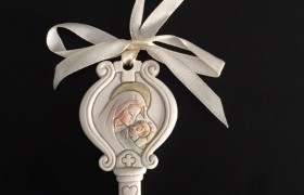 Appendino resina forma chiave con immagine Madonnina CM 9