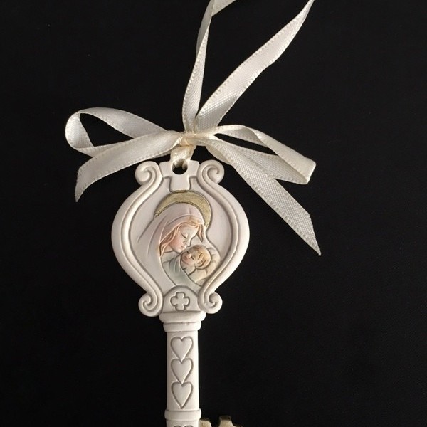 Appendino resina forma chiave con immagine Madonnina CM 9