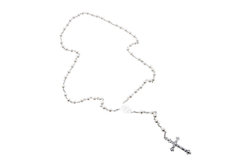 Rosario con grani silver