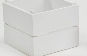 Cassetta legno bianca. CM 7x6 H 5
