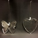 Appendino vetro forma farfalla o cuore. CM 5x6