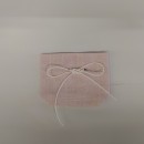 Sacchetto tela cotone grezzo colore rosa con di nastro corda. CM 11x3 H 8