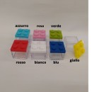 Scatola plexi con tappo incastro. ADATTA AL CONTATTO CON ALIMENTI. CM 5x5 H 4.5