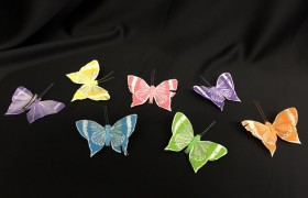 Farfalle in piuma con molletta. Ass 6. CM 8