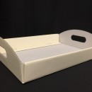 Vassoio porta bomboniere cartoncino avorio. CM 30x22 H 5
