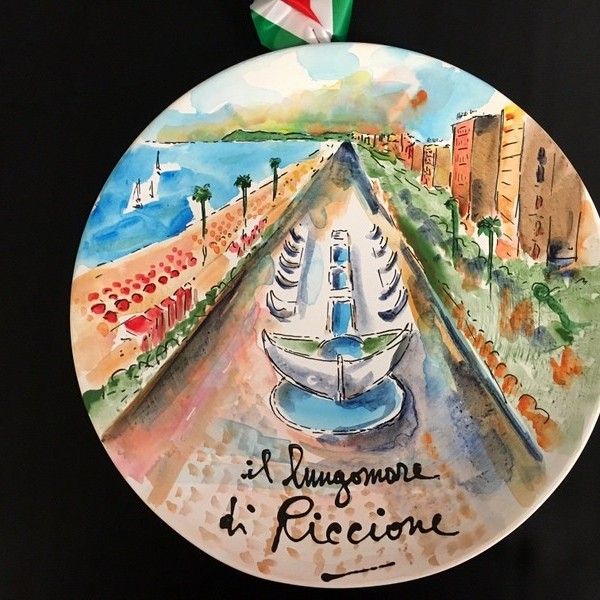 Piatto ceramica DIPINTA A MANO PERSONALIZZABILE da appendere. Diam 25