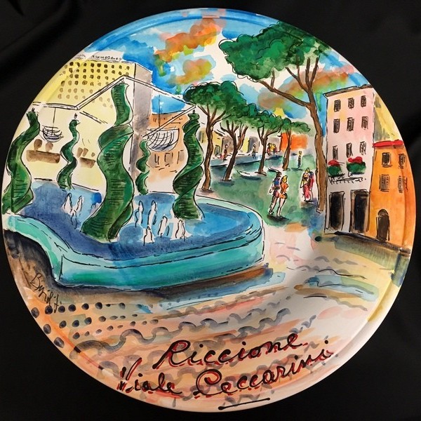 Piatto ceramica DIPINTA A MANO PERSONALIZZABILE da appendere. Diam 35