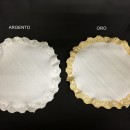Tondo cotone con bordo lame oro o argento. Diam. 20 MADE IN ITALY