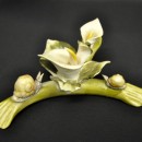 Tralcio ceramica calla e lumache CM 10