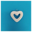 Cuore in ceramica bianco con passante. CM 3