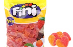 Caramelle gommose ricoperte di zucchero a forma di cuore. KG 1  SENZA GLUTINE
