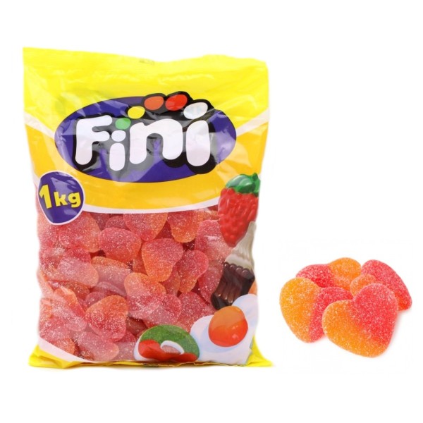 Caramelle gommose ricoperte di zucchero a forma di cuore. KG 1  SENZA GLUTINE