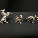 Animali mignon in argento con strass rosa. CM 2-3